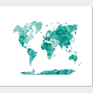 World map in watercolor Posters and Art